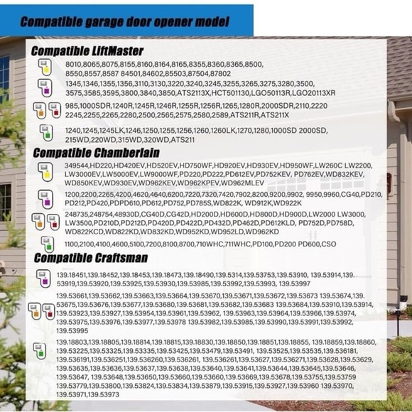 Wireless Garage Door Opener Keypad Remote Compatible with Liftmaster Chamberlain - Picture 4 of 11